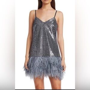Cinq à Sept Gunmetal Sequin Dress 6